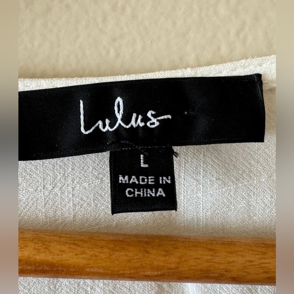 Lulu's White and Blue Embroidered Mini Dress - Picture 4 of 5